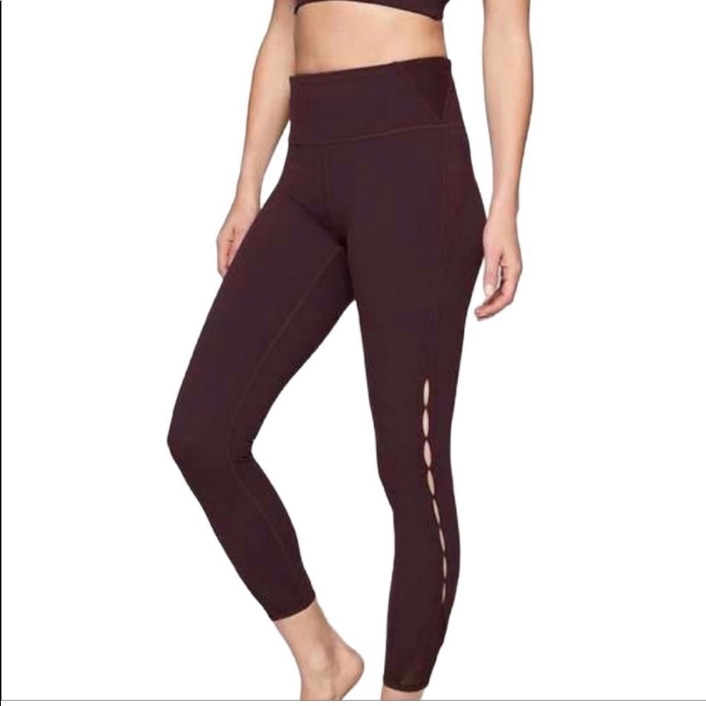 Maroon Athleta cutout leggings size XXS